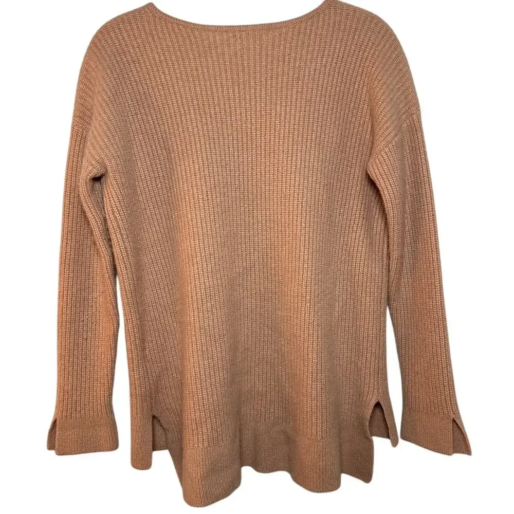 Neiman Marcus The Cashmere Collection Pink V-Neck Sweater Women's Small